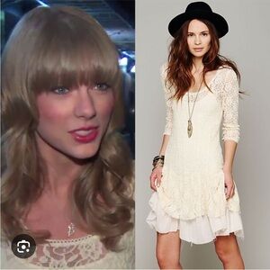 Vintage dropped waist lace dress with gauze lined slip